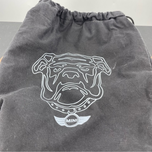 Mini Cooper Bulldog Backpack dog design black drawstring - Picture 2 of 5